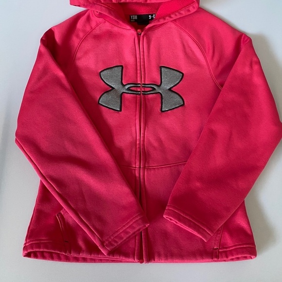 UNDER ARMOUR Girls Sports Hoodie Jacket Zipper - Picture 2 of 11